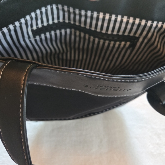GIVENCHY Parfums Nylon Tote Bag Faux Leather Straps Striped Interior NWOT - Picture 6 of 12